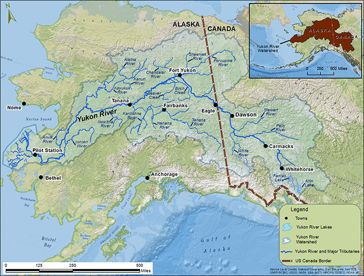 Юкон к какому бассейну. Река Юкон на карте Северной Америки. Река Юкон Аляски карта. Бассейн реки Юкон.