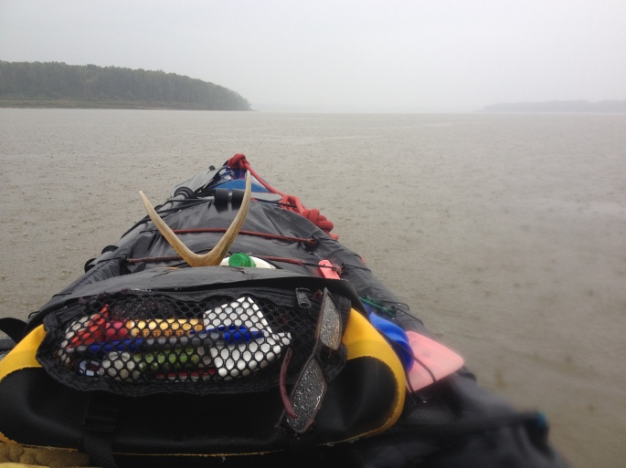 This storm was a soaker. I paddled about six hours in the rain on my way down to Memphis. I spent an extra night on the river just drying out and recouping. 